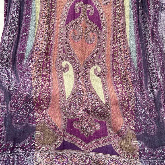 🧣Lot of 4 Pashmina Scarves Green Purple Red Brown - Picture 5 of 6